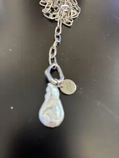 淡水パール　ステンレスチェーンネックレス　試着のみ