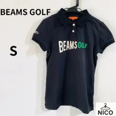 BEAMS GOLF ビームスゴルフ ロゴ ポロシャツ ネイビー Sサイズのサムネイル