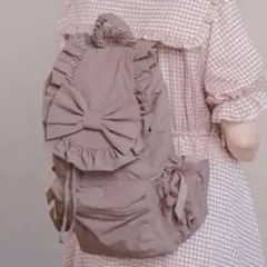 未使用】Tie Me flower waffle frill knapsack - メルカリ