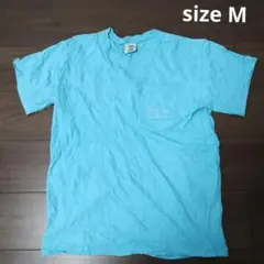 古着 COMFORTCOLORS 半袖ポケットTシャツ バックプリント 水色 Mのサムネイル
