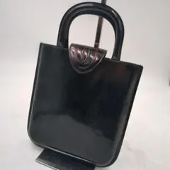 極美品 ハッピーバースデー ハンドバッグ トート エナメル パテント 黒