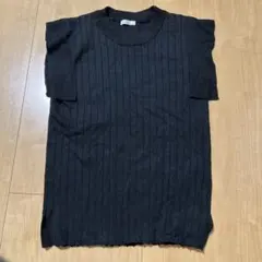 ITEMS URBAN RESEARCH リブニット 半袖 ブラックのサムネイル