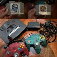 NINTENDO64 本体とコントローラー、カセットセット