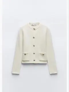 ZARA ゴールドボタンニットカーディガン