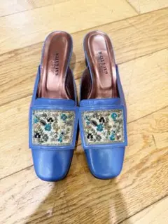 【未使用・小傷】ジャンポールゴルチェ 刺繍ミュール　(約23-23.5cm)