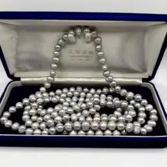 本真珠 パール ロング ネックレス 9ミリ〜10ミリ 約80cm 大玉 テリ強✨