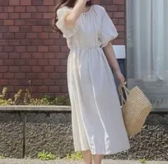 【LAUIR 】ラウアー　フロントボタンバックオープンワンピース　マタニティ