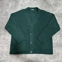 即購入OK ダークグリーン ニット カーディガン ポケット付き　M