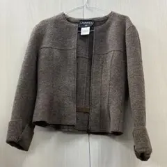 【CHANEL】 シャネル 99A 38 ウール テーラードジャケット ブラウンのサムネイル