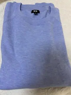 UNIQLO ライトブルー ウォッシャブルクルーネックセーター XL