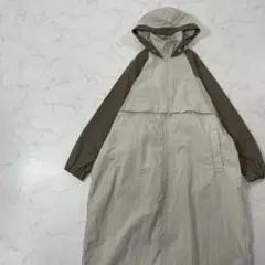 ZARA 切替 ポケット スナップ フーディー長袖 ロング ジャケット M Lのサムネイル