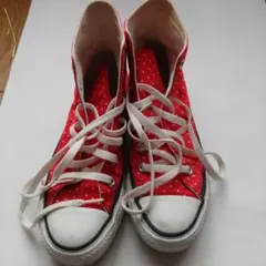 コンバース オールスター ハイ レッド　ドット柄