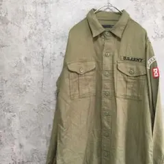 即決価格　U.S. ARMY ミリタリー　シャツ　オリーブグリーン 長袖