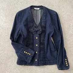 期間限定大幅値下げ！【希少】ピンクハウス デニムジャケット　キルティング セール】 PHモノグラムデニムフードジャケット （Gジャン