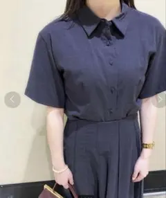 Mila Owen 半袖シャツ チャコールグレー サイズ1のサムネイル