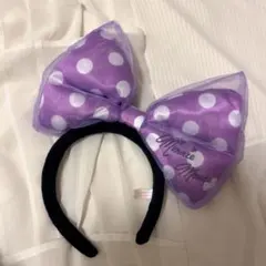 ディズニー　カチューシャ　紫リボン