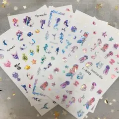 シール　ネイルシール　5枚セット　人魚　デザイン