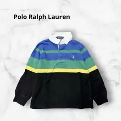 ポロラルフローレン　長袖カットソー【100cm】ボーダーマルチカラー￼