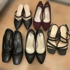 パンプス サンダル ミュール 5点 まとめ売り ヒール レディースシューズ 靴のサムネイル