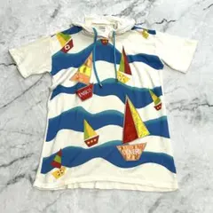 エンリココベリ フード付き 半袖 カットソー Tシャツ ヨット柄 総柄 Mのサムネイル