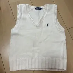 Ralph Lauren ホワイト Vネック ベスト 110