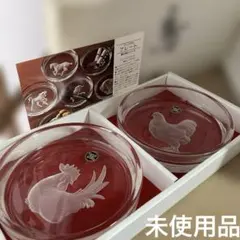 HOYA クリスタルプレート　愛の詩シリーズ　鶏2枚セット、箱入り未使用品