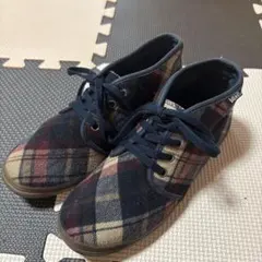 VANS チェック柄 ハイカットスニーカー 22.5