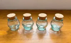 スペイン製　エコガラス瓶 4個セット コルク栓付き