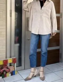 ZARA コーデュロイシャツ ベージュ 長袖シャツ M