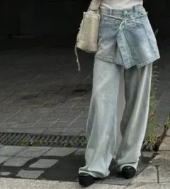 NEON STITCH REMAKE DENIM26inch BELT ブラックのサムネイル