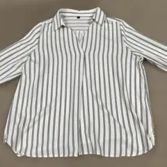 み*ゅ様 ストライプ長袖シャツ ホワイト/ブラック