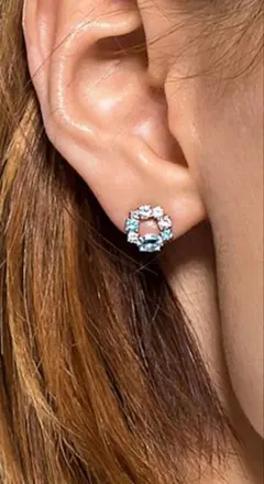 ★最終お値下げ★SWAROVSKI サークル ピアス 両耳用のサムネイル