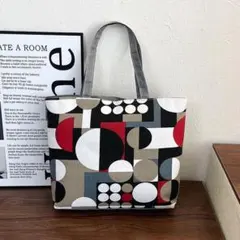 00050★トートバッグ エコバッグ 幾何学柄【新品】