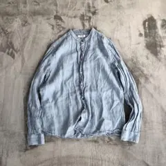 SSEINSE センス　マルチボタン　リネンシャツ　ライトブルー