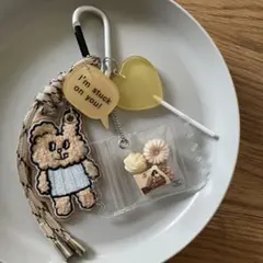 じゃらじゃらキーホルダー ベージュ