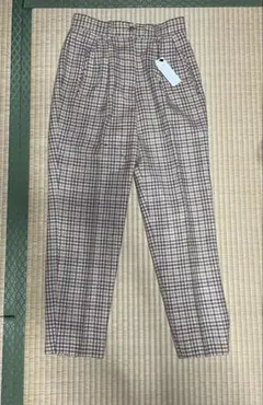 チェック柄 テーパードパンツ レディース