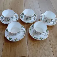 WEDGWOOD ワイルドストロベリー カップ＆ソーサー 5客セットのサムネイル