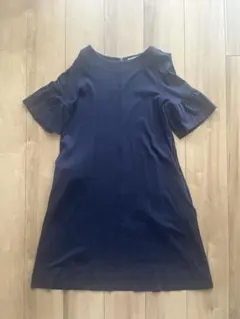 J.M.Davidson ネイビー フリル袖 ワンピース サイズ8