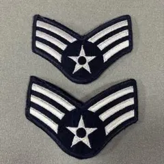 【本物】米軍 空軍 階級章 ワッペン 2枚セット