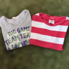 F.O.KIDS 赤白ストライプ Tシャツ 100 2枚セット