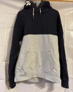 TOMMY HILFIGER DENIM フード付きパーカー ネイビー/グレー