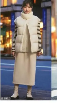 UNIQLO パウダーソフトダウンベスト　NANODESIGN Lサイズホワイト