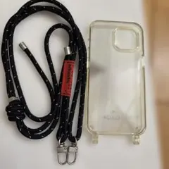 Topologie スマホショルダーストラップ クリアケース付きiPhone15