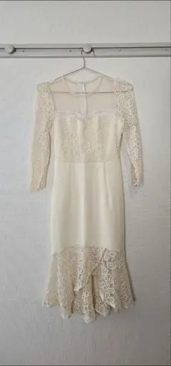 FEIMAN アイボリー レース付きドレス