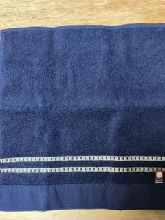 ネイビー ストライプ模様 タオルハンカチ　今治タオル
