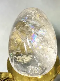 TZ501-2アイリスクォーツ虹入り水晶タマゴ　スフィア　ライモナイト共生天然石のサムネイル