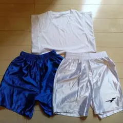 青と白のハーフパンツ・ランニングインナーシャツセット