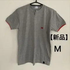 【新品】Kaepa　ケイパ 半袖　Tシャツ　グレー×赤　ロゴ刺繍 M