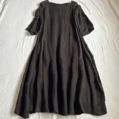 お値下げ‼️Sarah valley サラウェア リネン 5分袖ワンピース 黒