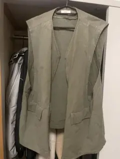 flaner オリーブグリーン ノースリーブベスト